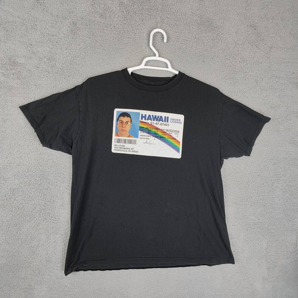 Super Bad T Shirt Mens Large Black Movie McLovin Ripple Junction Modern Used